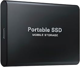 8T Portable External SSD – 8000GB Ultra-Fast USB 3.0 & Type-C Solid State Drive, Slim Shockproof Storage for Windows, Mac & Linux