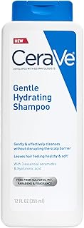 CeraVe Gentle Hydrating Shampoo, With Ceramides, Niacinamide & Hyaluronic Acid For Soft, Healthy Looking Hair & Scalp, Sulfate Free & Color Safe Shampoo, For All Hair Types, 12 Oz