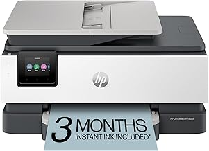 HP OfficeJet Pro 8125e Wireless All-in-One Color Inkjet Printer, Print, scan, Copy, ADF, Duplex Printing Best-for-Home Office, 3 Month Instant Ink Trial Included, AI-Enabled (405T6A)