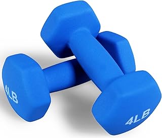 Fitvids Neoprene Dumbbell Hand Weights, Anti-Slip, Anti-roll, Hex Shape Colorful, Pair or Set with Stand