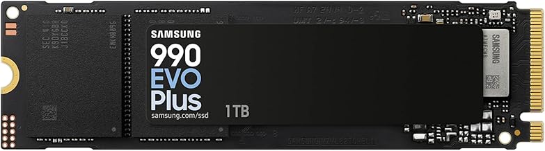 Samsung 990 EVO Plus SSD 1TB, PCIe Gen 4x4, Gen 5x2 M.2 2280, Speeds Up-to 7,250 MB/s, Upgrade Storage for PC/Laptops, HMB Technology and Intelligent Turbowrite 2.0, (MZ-V9S1T0B/AM)