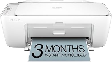 HP DeskJet 2827e Wireless All-in-One Color Inkjet Printer, Scanner, Copier, Best-for-Home, 3 Month Instant Ink Trial Included, AI-Enabled (6W7F5A)