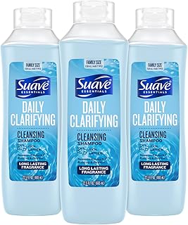 Suave Clarifying Shampoo, Family-Size 3-Pack – pH-Balanced & Hypoallergenic Daily Deep Cleansing Shampoo for Normal to Oily Hair, 22.5 Oz Ea