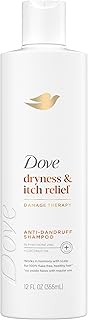 Dove Damage Therapy Derma Shampoo Dryness + Itch for Flaky Scalp with Pyrithione Zinc and Coconut Oil 12 Fl Oz