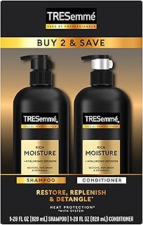 TRESemmé Rich Moisture Shampoo and Conditioner 2 Count Rich Moisture for Dry Hair Formulated With Vitamin E and Biotin 28 oz