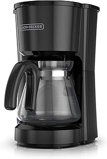 BLACK+DECKER 5-Cup Programmable Coffee Maker with Sneak-A-Cup, and Easy-View Water Window, Black