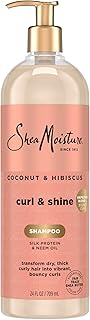SheaMoisture Shampoo Coconut and Hibiscus, for Thick, Curly Hair, to Cleanse & Hydrate, 24 oz