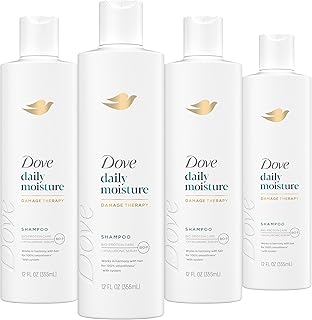 Dove Nutritive Solutions Moisturizing Shampoo 4 Count for Dry Hair Daily Moisture with Pro-Moisture Complex for Manageable and Smooth Hair 12 oz