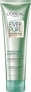 L'Oreal Paris Thickening Sulfate Free Shampoo, Thickens + Strengthens Thin, Fragile Hair, Hair Care with Rosemary Leaf, EverPure, 8.5 Fl Oz (Packaging May Vary)