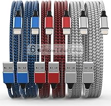 [Apple MFi Certified] 6Pack 3/3/6/6/6/10 FT iPhone Charger Nylon Braided Fast Charging Lightning Cable Compatible iPhone 14 Pro/13 mini/13/12/11 Pro MAX/XR/XS/8/7/Plus/6S/SE/iPad